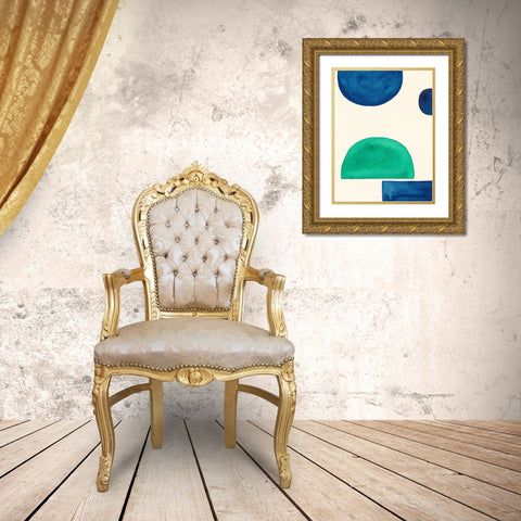 Elementary Shapes IV Gold Ornate Wood Framed Art Print with Double Matting by Moore, Regina