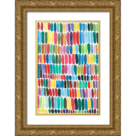 Rainbow Marks I Gold Ornate Wood Framed Art Print with Double Matting by Moore, Regina