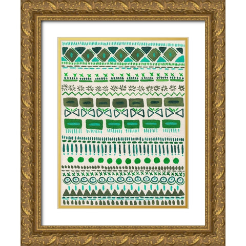 Boho Marks II Gold Ornate Wood Framed Art Print with Double Matting by Moore, Regina
