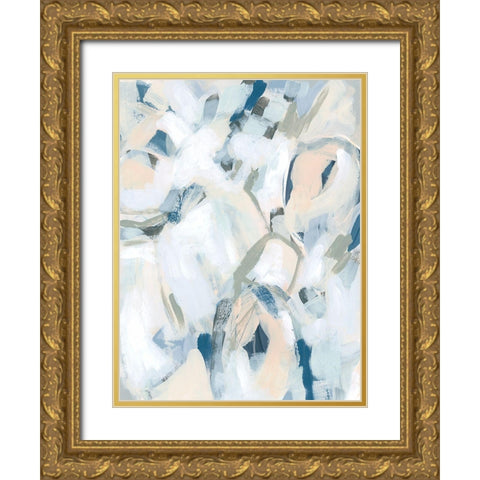 Blue Notes IV Gold Ornate Wood Framed Art Print with Double Matting by Vess, June Erica