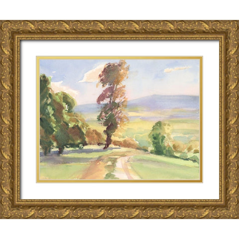 Vermont Vista I Gold Ornate Wood Framed Art Print with Double Matting by Calcasola, Stephen