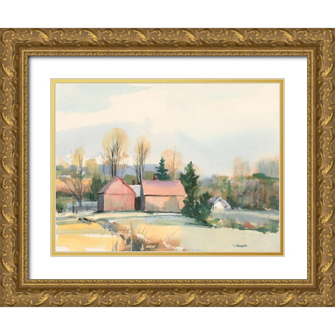 Flemings in Suffield Connecticut Gold Ornate Wood Framed Art Print with Double Matting by Calcasola, Stephen