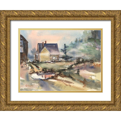 Laundry Day Gold Ornate Wood Framed Art Print with Double Matting by Calcasola, Stephen