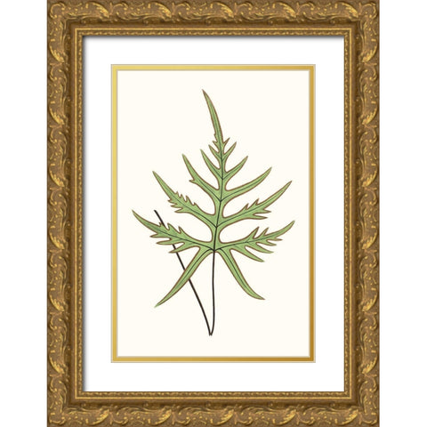 Collected Leaves VIII Gold Ornate Wood Framed Art Print with Double Matting by Vision Studio