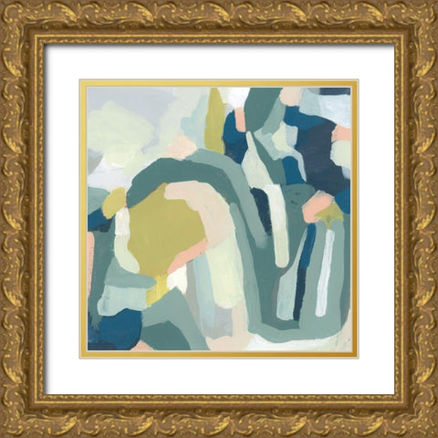 Field Map I Gold Ornate Wood Framed Art Print with Double Matting by Vess, June Erica