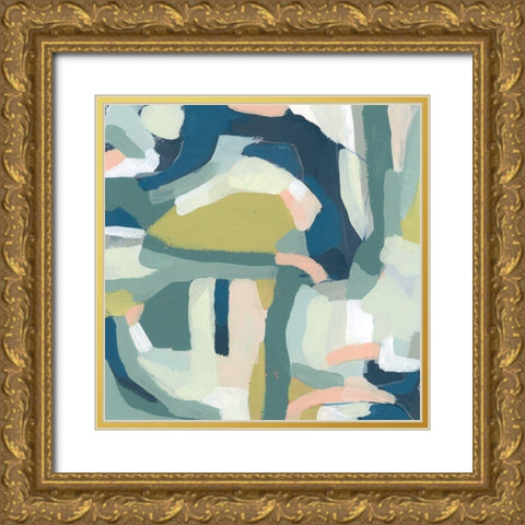 Field Map II Gold Ornate Wood Framed Art Print with Double Matting by Vess, June Erica