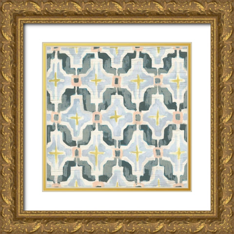 Mesa Tile III Gold Ornate Wood Framed Art Print with Double Matting by Vess, June Erica
