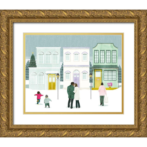 Little Town I Gold Ornate Wood Framed Art Print with Double Matting by Popp, Grace