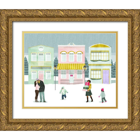 Little Town II Gold Ornate Wood Framed Art Print with Double Matting by Popp, Grace