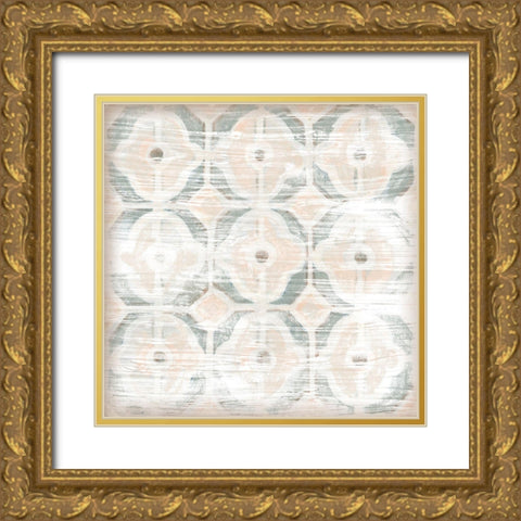 Vintage Blush Tile II Gold Ornate Wood Framed Art Print with Double Matting by Vess, June Erica
