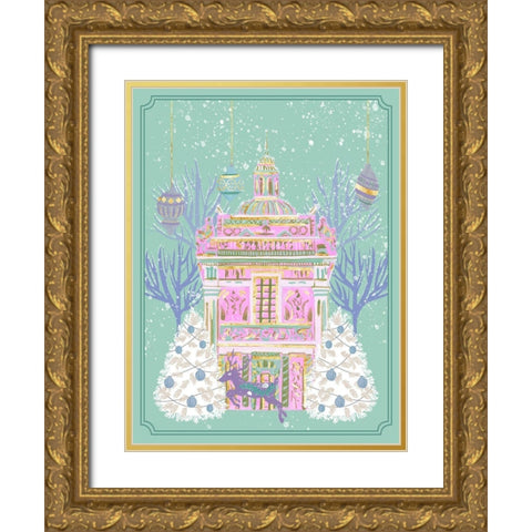 Winter Holidays II Gold Ornate Wood Framed Art Print with Double Matting by Wang, Melissa