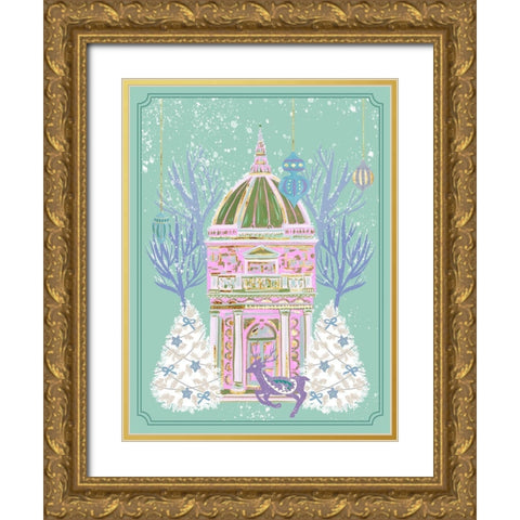 Winter Holidays IV Gold Ornate Wood Framed Art Print with Double Matting by Wang, Melissa