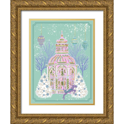 Winter Holidays V Gold Ornate Wood Framed Art Print with Double Matting by Wang, Melissa