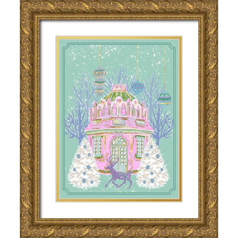 Winter Holidays VI Gold Ornate Wood Framed Art Print with Double Matting by Wang, Melissa