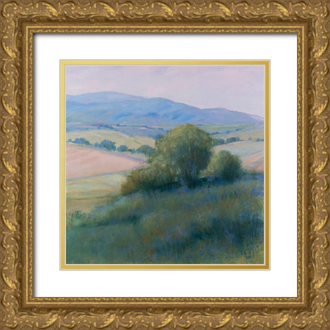 Lavender Hillside II Gold Ornate Wood Framed Art Print with Double Matting by OToole, Tim