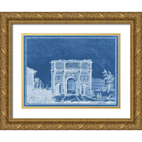 Indigo Antiquities I Gold Ornate Wood Framed Art Print with Double Matting by Vision Studio