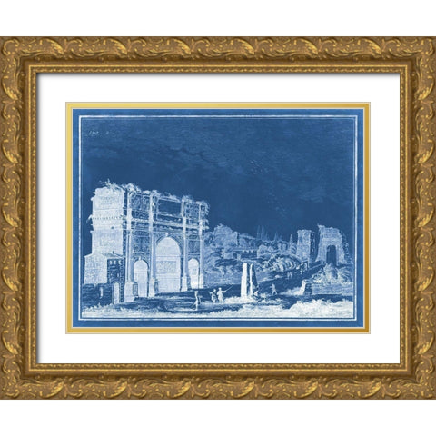 Indigo Antiquities II Gold Ornate Wood Framed Art Print with Double Matting by Vision Studio