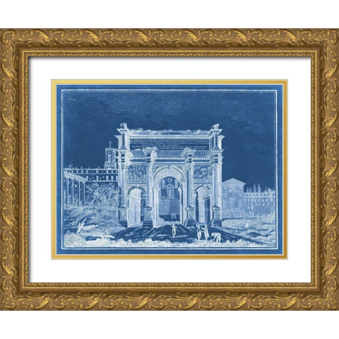 Indigo Antiquities III Gold Ornate Wood Framed Art Print with Double Matting by Vision Studio