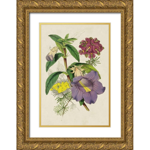 Paxton Botanical Pairing I Gold Ornate Wood Framed Art Print with Double Matting by Paxton