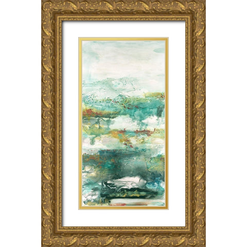 Embellished Emerald Vision I Gold Ornate Wood Framed Art Print with Double Matting by Bramma, Lila