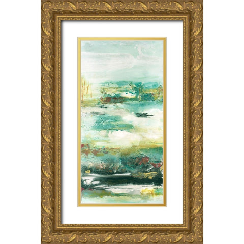 Embellished Emerald Vision II Gold Ornate Wood Framed Art Print with Double Matting by Bramma, Lila