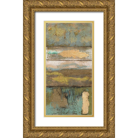 Embellished Segmented Textures II Gold Ornate Wood Framed Art Print with Double Matting by Goldberger, Jennifer