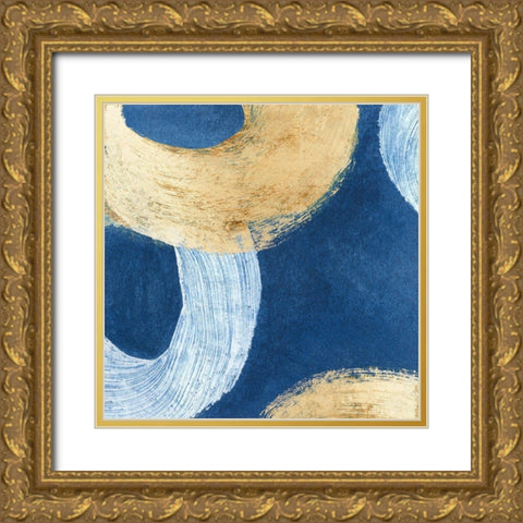 Blue And Gold Revolution I Gold Ornate Wood Framed Art Print with Double Matting by Meagher, Megan