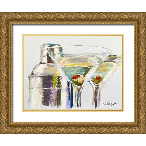 Cheers II Gold Ornate Wood Framed Art Print with Double Matting by Segal, Alan
