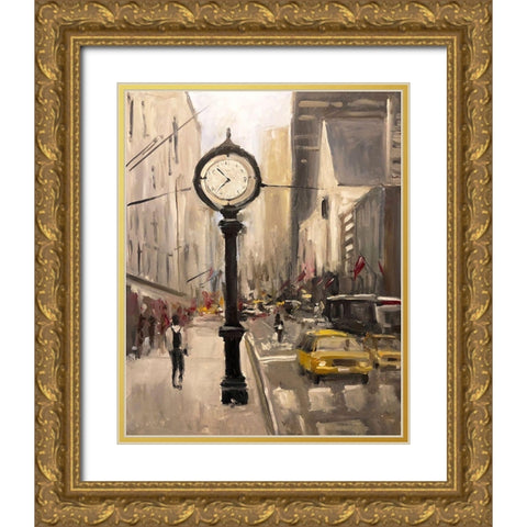 City Time Gold Ornate Wood Framed Art Print with Double Matting by Stevens, Allayn