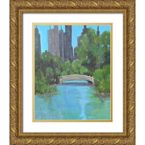 City Park Gold Ornate Wood Framed Art Print with Double Matting by Stevens, Allayn