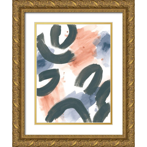 Liquid Ellipses I Gold Ornate Wood Framed Art Print with Double Matting by Vess, June Erica