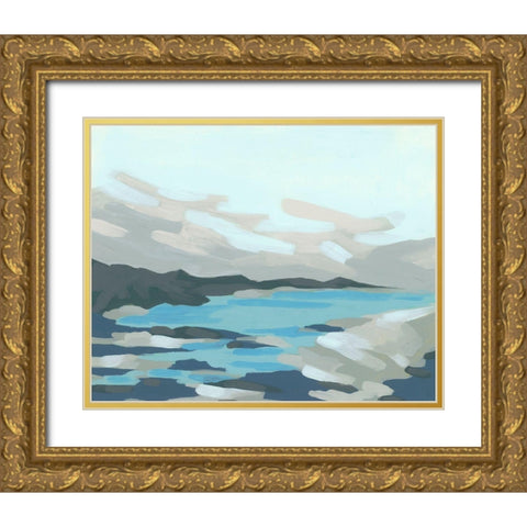 Cloudy Inlet II Gold Ornate Wood Framed Art Print with Double Matting by Vess, June Erica