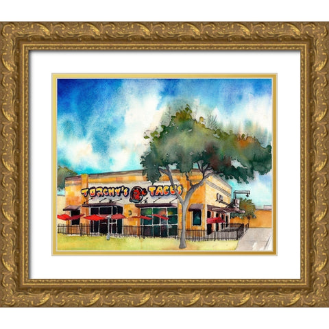 Torchys Tacos Gold Ornate Wood Framed Art Print with Double Matting by McCreery, Paul