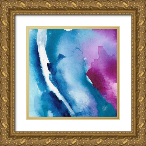 Misty Flowers I Gold Ornate Wood Framed Art Print with Double Matting by Combs, Joyce