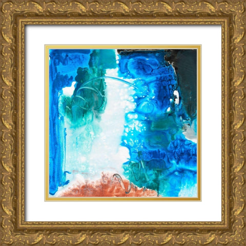 Mystical Blue 1 Gold Ornate Wood Framed Art Print with Double Matting by Combs, Joyce
