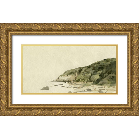 Coastal Hills II Gold Ornate Wood Framed Art Print with Double Matting by Caroline, Emma