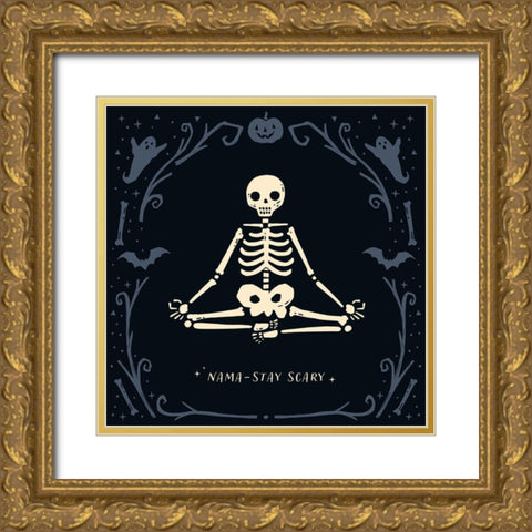 Scary Stretches II Gold Ornate Wood Framed Art Print with Double Matting by Barnes, Victoria