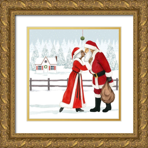 Christmas Love I Gold Ornate Wood Framed Art Print with Double Matting by Popp, Grace