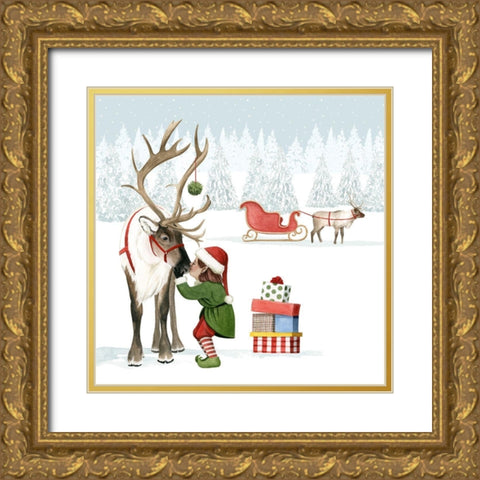 Christmas Love II Gold Ornate Wood Framed Art Print with Double Matting by Popp, Grace