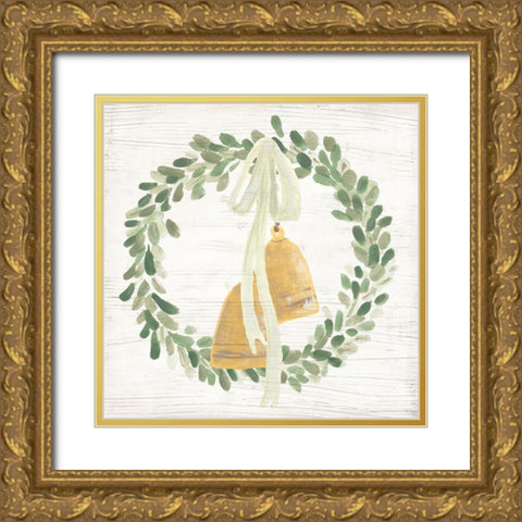 Weathered Aspen Wreath II Gold Ornate Wood Framed Art Print with Double Matting by Vess, June Erica
