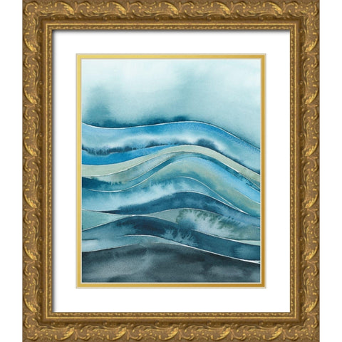 Quiet Wave I Gold Ornate Wood Framed Art Print with Double Matting by Popp, Grace