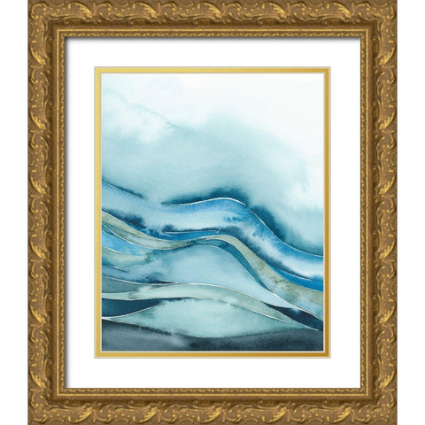 Quiet Wave II Gold Ornate Wood Framed Art Print with Double Matting by Popp, Grace