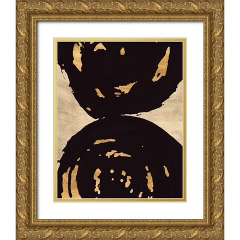 Swirl on Swirl II Gold Ornate Wood Framed Art Print with Double Matting by Saunders, Alonzo