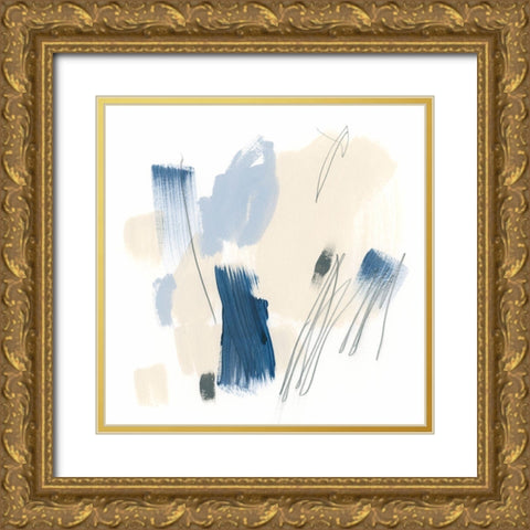 Blue Mark I Gold Ornate Wood Framed Art Print with Double Matting by Vess, June Erica