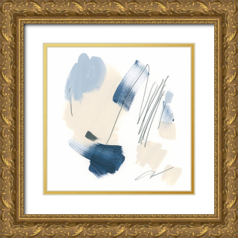 Blue Mark III Gold Ornate Wood Framed Art Print with Double Matting by Vess, June Erica