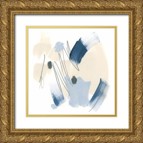 Blue Mark IV Gold Ornate Wood Framed Art Print with Double Matting by Vess, June Erica