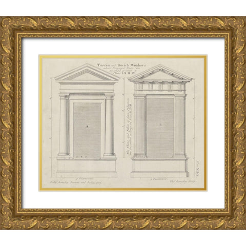 Tuscan and Doric Windows Gold Ornate Wood Framed Art Print with Double Matting by Langley