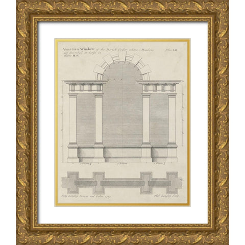 Venetian Windows of the Doric Order Gold Ornate Wood Framed Art Print with Double Matting by Langley