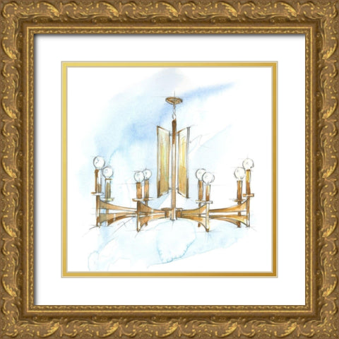 Retro Fixtures I Gold Ornate Wood Framed Art Print with Double Matting by Harper, Ethan