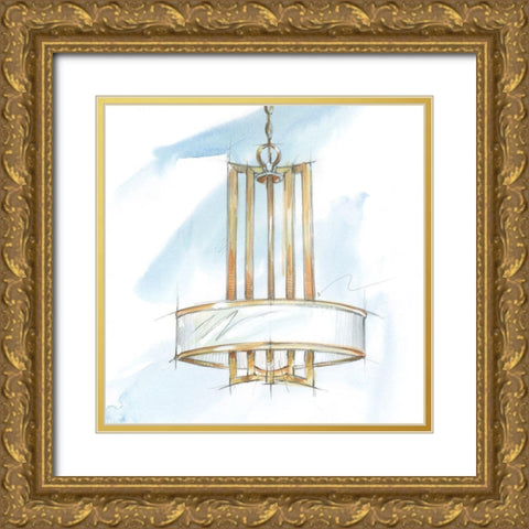 Retro Fixtures II Gold Ornate Wood Framed Art Print with Double Matting by Harper, Ethan